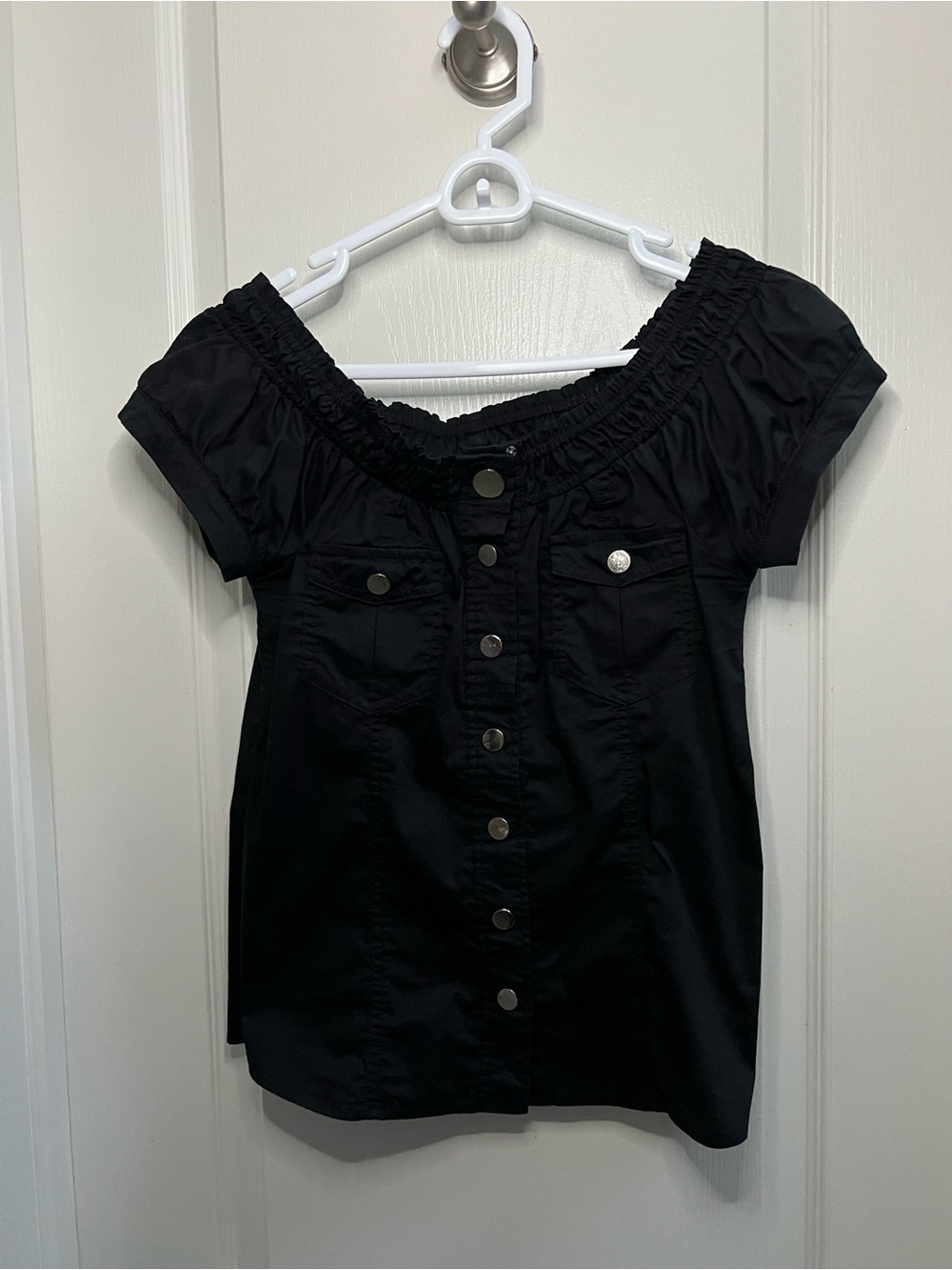 Black Seductions Top with Button Detailing